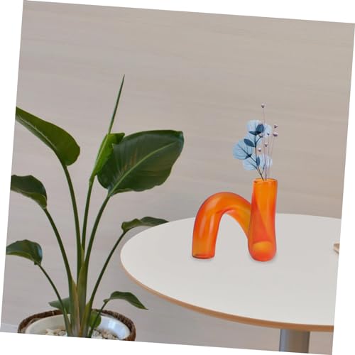 Happyyami 1pc Nordic Hydroponic Vase Unique Creative Glass Flowerpot for Home Decor Stylish Special Shaped Design for Shops Restaurants and Living Spaces