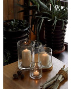 ARIAMOTION Glass Candle Holders Set, Hurricane Vase Centerpieces for Pillar Votive Flower,Clear Seeded Bubbles Cylinder Bulk, Mother's Day Birthday Gift,3 Sizes 8 Inch 5 Inch 3.5 Inch Height - color: Bubbles Clear