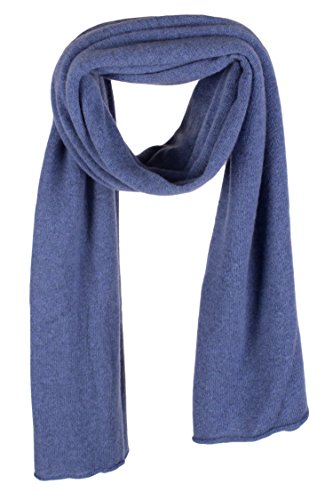 Love Cashmere Women's 100% Cashmere Wrap Scarf - hand made in Scotland RRP $350 - color: Denim Blue