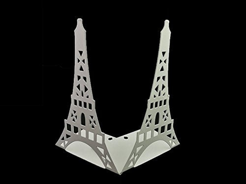 One Pair Creative Paris Eiffel Tower Book Organizer Metal Bookends for Kids School Library Desk Study Home Office Decoration Gift (White) - color: White