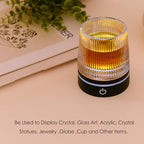 IFOLAINA LED Light Base Lighted Stand Display for Crystal Glass Ball Glass Art Tumbler RGB Multicolor Lighting Round Black Pedestal - Concave - size: Black-Concave