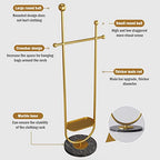 Gold Clothing Rack, with Marble Base of Multifunctional Bedroom Clothes Standing Coat Rack, Movable Heavy-Duty Garment Rack Stand for Organizing Clothes, Bags - size: 74IN