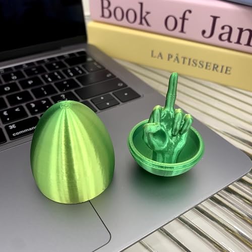 3D Printed Gesture Egg - Friendship & Love Symbol Tabletop Ornament, Heartwarming Home Decor for Bedroom, Living Room, and Office Desk，Green - color: Green