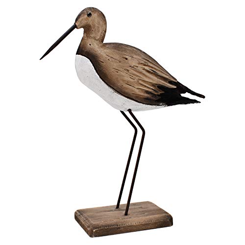 Rustic Wood Crane Tabletop Nautical Decor, Beach Themed Coastal Decoration for Home Mediterranean Style (S) - size: Small