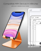CreaDream Cell Phone Stand, Cradle, Holder, Aluminum Desktop Stand Compatible with Switch, All Smart Phone, iPhone 15 14 13 12 Pro Max Plus Mini Xr X Se 8 SE -Orange - color: Orange