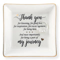 HOME SMILE Mother's Day Thank You Gifts for Women Friends Teacher Coworkers,Friends Ceramic Ring Jewelry Dish Tray Plate for Birthday Graduation Farewell -Thank You Being A Part of My Journey - style: Be Part of my Journey