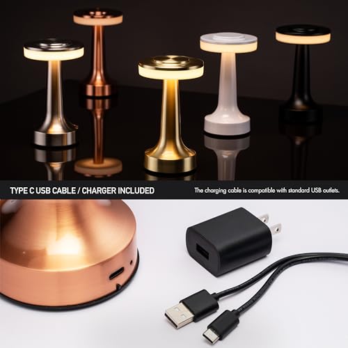 O’Bright Portable LED Table Lamp with Touch Sensor, 3-Levels Brightness, Rechargeable Battery Up to 48 Hours Usage, Night Light for Kids Nursery, Nightstand Lamp, Bedside Lamp (Rose Gold) - color: Rose Gold