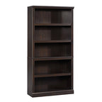 Sauder 5 Tier Book Shelf Wooden Bookcase Multipurpose Bookshelf for Home Office, Living Room, in Jamocha Wood - color: Jamocha Wood