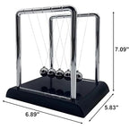 Newtons Cradle Balance Balls,Pendulum Balls with Black Base,Newtons Cradle Pendulum,Desk Decor for Men,Physics Toys,Metal Creative Ornament Crafts,Mind Bending Desk Sculpture - Large Black