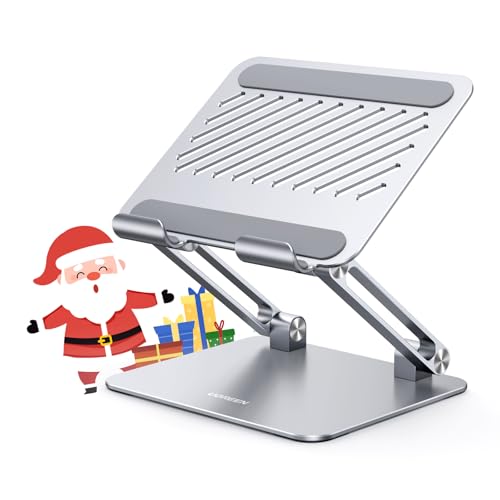 UGREEN Tablet Stand Holder for Desk Dual Rod Support Aluminum Tablet Holder Adjustable Multi-Angle Home Office Accessories Compatible with iPad Pro 13 12 11 10.5 Air Mini 5 4 3 2 Phone E-Reader Silver - color: Silver