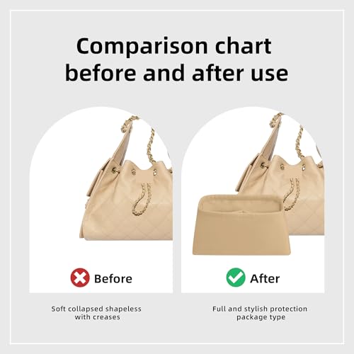 DGAZ Silk Purse Organizer Insert Fits Chanel 25C Hobo Bags，Silky Smooth Bag Organizer，Luxury Handbag & Tote Shaper(Mini,Chai) - color: Chai, size: Mini