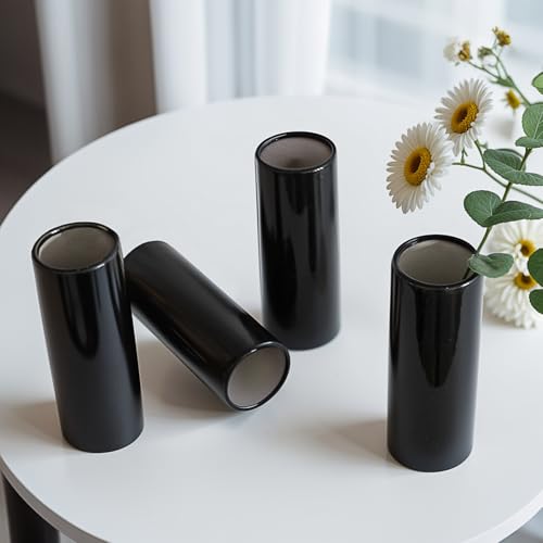 Modern Black Ceramic Vase Set of 20 for Living Room Bedroom 5.51'' Minimalist Fresh Small Flower Vases for Bouquet Fake Plant Home Decor Office Fireplace Centerpieces Nordic Style 10 Pack - color: 20 Pack Black - Style 3