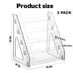 2 Pack 5-Tier Acrylic Card Display Stand (Taller) Clear Display Shelf Desktop for Trading Cards, Sports Cards, Greeting Card, Stickers & Brochures, Easy Clip-On Design - color: 2 Clear Case