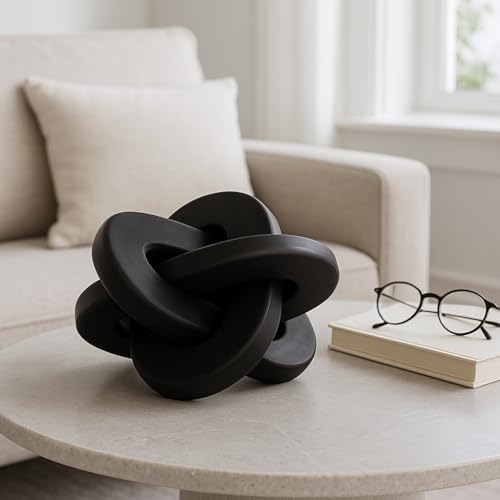 Home Decor and Bathroom Decor Sculpture - Room Display with Statues and Ornaments for Office Styling, Bookshelves or Living Room Decor Accent - Modern Coffee Table Arrangement - 11", Brown - color: Black, size: 10.0" H