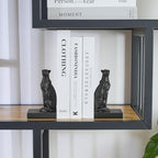 Black Cheetah Bookends, Book Ends for Shelves to Hold Books Heavy Duty, Creative Resin Book Stoppers for Home Farmhouse Shelves Office Lover Gift - color: Cheetah Bookends Black