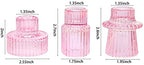 Vixdonos Pink Candlestick Holders Set of 3 Glass Candle Holders for Taper Candles,Pillar Candles and Tealight Candles - color: Pink, size: 3 Pcs