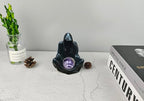 Black Goth Wizard Crystal Ball Stand Sphere Display, Natural Healing Feng Shui Glass Orb Holder Base Statue Decoration, for 30mm-50mm Sphere - style: Black Goth Wizard