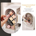 INVSSENE Stackable Makeup Organizer Countertop, Storage Perfume Skincare Cosmetic Lipstick Face Mask Makeup Brush Palettes, Ideal for Vanity Bathroom Counter - color: 3516 White+Clear