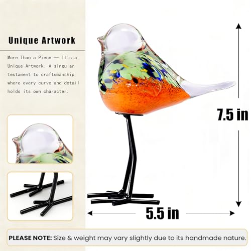 Glass Bird Figurines Art Collectible Ornaments Statue Figurines Modern Handmade Sculpture Home Decor - color: Bd-1