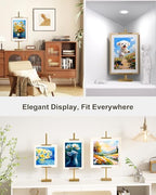 Adjustable Tabletop Easel Stand, Picture Easels for Display Up to 29" H, Metal Picture Frame Holder Stand Table for Art, Photo (Gold) - color: gold