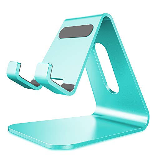 CreaDream Cell Phone Stand, Cradle, Holder,Aluminum Desktop Stand Compatible with Switch, All Smart Phone, iPhone 11 Pro Xs Max Xr X Se 8 7 6 6s Plus SE 5 5s (Mint Green) - color: Mint Green