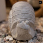 Modern Small Ribbed Grass Snail Figurine, Unique Cement Figurines, Handcrafted Decorative Washed Concrete Finish White Sculpture for Home, Garden, Office: 9.25"x5.25"x5.75"H - size: 9.25"x5.25"x5.75"H