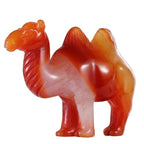 2.5" Crystal Camel Statue Red Carnelian Animal Carvings Collective Camel Sculpture Healing Stone Paperweight Home Gifts Decor - color: Red Carnelian