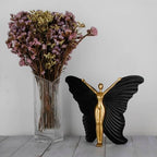 Black Fairy Statues and Figurines Indoor Table Decor - Abstract Modern Home Sculpture - Resin Fairyland Fairy Statue for Home Office and Bedroom Dresser Decor