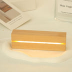 Led Light Display Base - 4pcs Rectangle LED Display Stand with Dimmable Warm Light Lamp, Wood Art Lights Display Pedestal for Crystal Glass Resin Art Home Decor