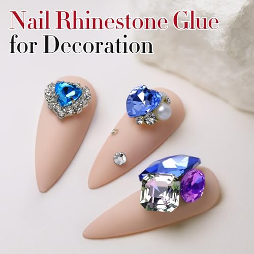 Double Rhythm 0.5 Oz 3D Nail Gel Art Sculpting No Wipe for Designs DIY Nail Art for Drawing, Molding,and Decoration (Clear Rhinestone Glue) - color: Rhinestone Clear