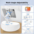 AboveTEK Tablet Pillow Stand for Bed, Hands-Free 360° Adjustable iPad Pillow Holder for Lap Reading w/Soft Bean Bag, Ideal Gift for Mom, Fits 4.7" to 12.9" Tablet, Phone, Kindle, White - color: White