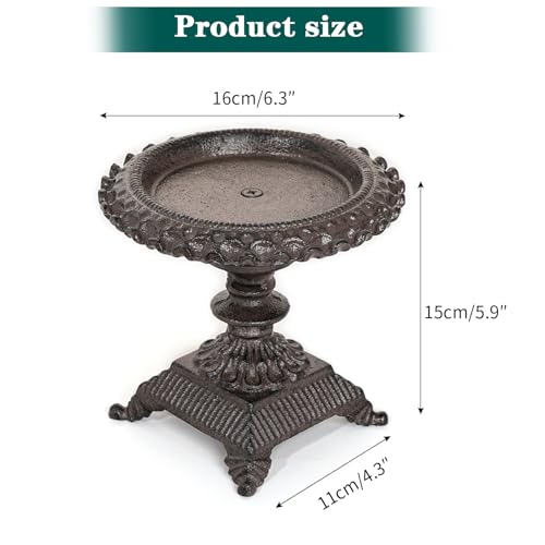 Sungmor Cast Iron Candle Holder - Rustic Style Decorative Pillar Candle Holders, Center Pieces Decoration for Table, Modern Farmhouse French Country Decor, 6.5" Candle Stand Fits Multi-Size Candles - color: Flower - 5.7inch Tall