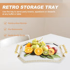 Cabilock Decorative Cake Tray 14.05X9.84 Inch Retro European Style Wedding Dessert Plate Elegant Storage Tray for Home Kitchen Serving