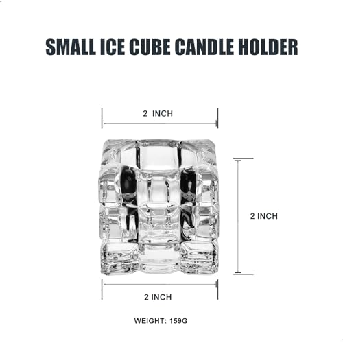 Crystal Ice Tea Light Candle Holders, Set of 2, Glass Candlestick Holders Tray for Bathtub, Bathroom, Livingroom
