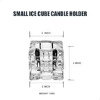 Crystal Ice Tea Light Candle Holders, Set of 2, Glass Candlestick Holders Tray for Bathtub, Bathroom, Livingroom