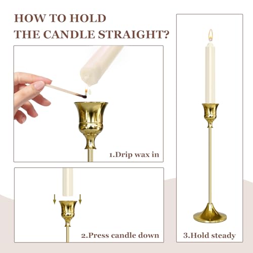 Showin Candlestick Holders Silver, 3 Packs Taper Candle Holder for Candlesticks, Candle Sticks Holder Decor for Home Decor - color: Silver