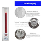 12-Pack Glass Hurricane Candle Holders - 13.78" Tall Clear Open-Ended Cylinders for Pillar Candles - Includes 2.36" Taper Candlestick Holders - Wedding, Event & Home Decor Centerpieces