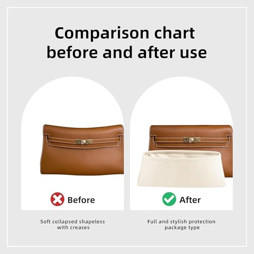 DGAZ Custom Purse Organizer insert For Hermes Kelly Elan bags，Silky Smooth Bag Organizer，Luxury Handbag & Tote Shaper - color: Custom