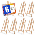 ESRICH 6 PCS 16 Inch Wood Easels, Tabletop Easel for Painting,Painting Party, Displaying Canvases, Kids Student Table School Desktop, Portable Canvas Photo Picture Sign Holder - style: 16"-6P