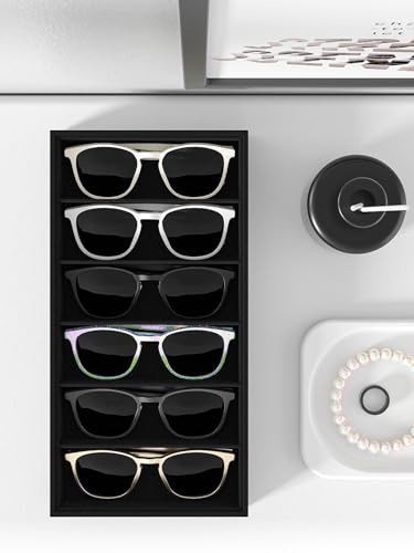 Sunglass Organizer Tray,Eyeglass Storage for Multiple Glasses,Jewelry and Sunglasses Drawer Organizer (Black 2) - color: Black 2