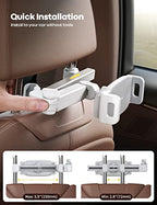 Lamicall Car Headrest Tablet Holder - [Extension Arm] Upgrade Adjustable Tablet Car Mount for Back Seat, Road Trip Essentials for Kids, for 4.7-11" Device like iPad Pro, Air, Mini, Galaxy, Fire, White - color: White