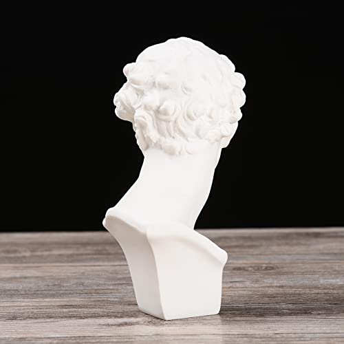 BRABUD Greek Mask David Man Bust Statue Resin White Gold Classic Roman Sculpture Modern Art Home Office Study Room Bookshelf Decor Collectible Gift TQGJBS341