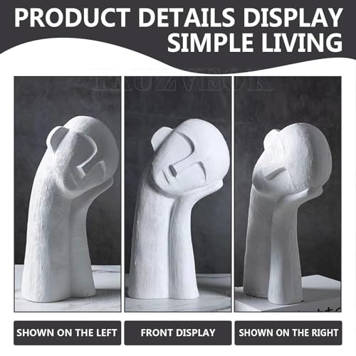 Cool Stuff to Put on Shelves Sculptures Decoration Modern Abstract Art Deco Sculpture Figures Items for Living Room Bedroom Office Table Room Decor Aesthetic(White C) - color: White C