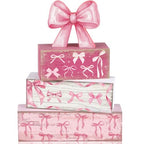 Conelist 4 Pcs Pink Bow Room Decoration Galentines Coquette Gift Pink Bow Block Sign Centerpiece for Table Gift for Teen Girl Birthday Bachelorette Bridal Wedding Baby Shower Valentines Party Supplies - style: Pink Bow
