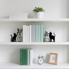 Cat Metal Bookends Cute Cat Book Ends for Shelves Bookshelf Home Office Desk Decorative Bookshelf Decor Gift for Cat Lovers and Reading Enthusiasts - style: Cat Decorative Bookends