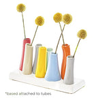 Chive - Pooley 2, Ceramic Flower Vase, 8-Tube Shape (Red) - color: Red