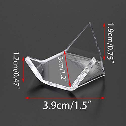 Hipiwe 5 Packs Acrylic Triangle Display Holder - Display Easel Stands for Geodes Rock Mineral Agate Fossil Coral, Clear Plastic Display Stands for Small Collectibles, Small - size: Small