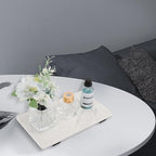 Bathroom Vanity Tray and White Marble Kitchen Soap Tray, Luxurious Small Accessory for Table/Countertop (Black-Rectangle, 10" x 6" x 1") - size: 10" x 6" x 1"