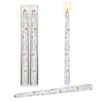10 Inch Taper Candles Print Candlesticks Handmade Unscented 2 Pack Tapered Candles Smokeless Candle Sticks for Wedding Yoga Easter Party(Paisley) - color: White Pink Flower