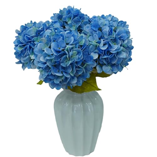 6pcs Artificial Hydrangea Flowers - Easy to Shape for Home Decor,Commercial Staging & DIY Crafts, Maintenance-Free Fake Flowers in Multiple Color Options, Flores Artificiales(Blue) - color: Blue